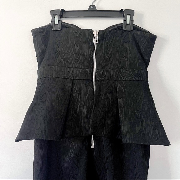 NWT Veronica Beard Allyson Black Strapless Jacquard Peplum Midi Dress Size 2 - Picture 10 of 13